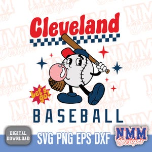 Cleveland Baseball SVG | Retro Design für Cricut, Vinyl Schnitt Dateien, Bügelbild | PDF & PNG Formate enthalten