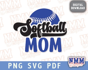 Softball Mom SVG: Sports Team Shirt File (Digital Download)