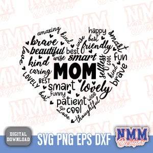 Arte de palabras para mamá SVG PNG, archivo de corte del Día de la Madre para Cricut Silhouette, diseño imprimible digitalmente para regalos y tarjetas DIY