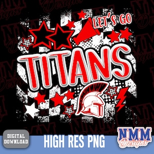 Titans preppy mascot png | digital download | Red black white