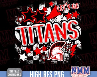 Mascotte BCBG des Titans png | téléchargement numérique | Rouge noir blanc