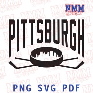 Hockey de Pittsburgh SVG / PNG, archivos PDF para Cricut / Diseño termoadhesivo de vinilo cortado / Perfecto para manualidades y proyectos deportivos