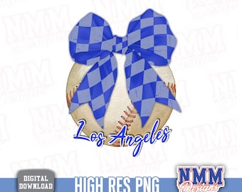 Los Angeles Baseball Coquette Bow PNG | Digital Clipart for Cricut & Sublimation Designs