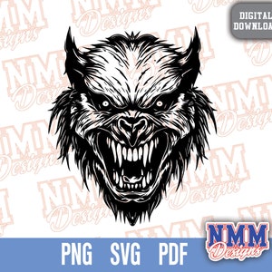 Monster Head SVG: Creepy Halloween Clipart (Digital Download)