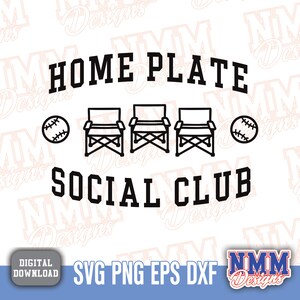 Home Plate Social Club Baseball Softball SVG | Download instantâneo para projetos de artesanato e faça você mesmo
