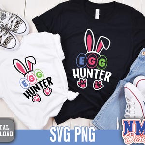 Esquadrão de caçadores de ovos SVG | Esquadrão de caçadores de ovos SVG | Equipe de caçadores de ovos e design de menina/menino de Páscoa para projetos DIY