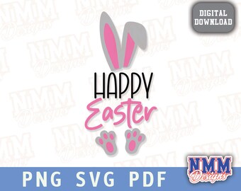 Happy Easter Bunny SVG: Rabbit Cricut Silhouette (Digital Download)