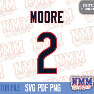 Moore Jersey svg png, pdf, svg Dateien für Cricut, Vinylschnittdatei, für Shirts und Tassen, Aufbügeln für den Schulsport