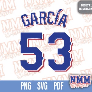 Camiseta García SVG, PNG, PDF, archivos SVG para Cricut, archivo de corte de vinilo, para camisetas y tazas, planchado Deportes escolares