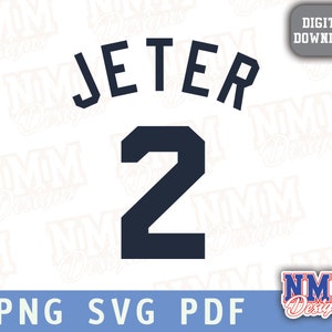 Jeter Jersey svg png, pdf, fichiers svg pour cricut, fichier découpé en vinyle, pour chemises et tasses, fer à repasser sur School Sports 2