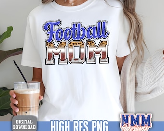 Mãe do Futebol PNG: Design de Estampa Animal Azul (Download Digital)