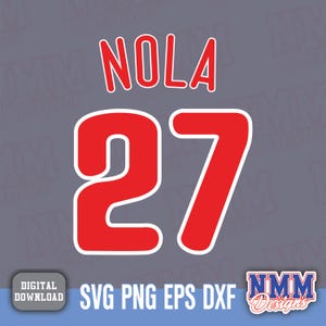 Jersey Nola svg png, pdf, arquivos svg para cricut, arquivo de corte de vinil, para camisas e canecas, passar a ferro em esportes escolares