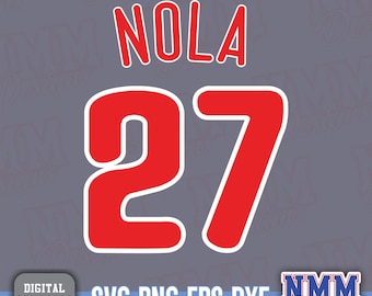 Nola Jersey Number 27 SVG PNG: School Sports Design (Digital Download)