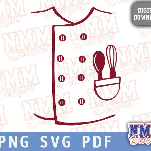 Chef SVG, chef shirt svg, Chef costume svg, chef coat pdf, chef jacket svg, chef uniform png, Chef cut file, Instant Download