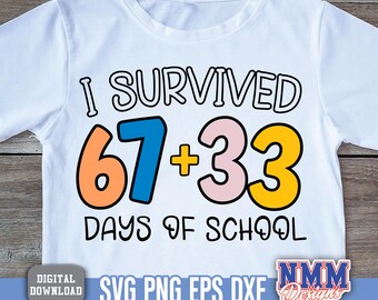 100 Days Of School PNG, 100th Day of School Png, Funny 6 7 School SVG, I Survived 100 Days of School Png, School Boy Png