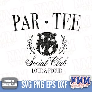 Golf SVG Par Tee Social Club Design | PNG Digital Download for Cricut & Silhouette, Golfing Clipart, Sports Shirt Print, Instant Download