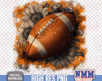 Floral Football Fall PNG: Sunflower Pumpkins, Thanksgiving Design