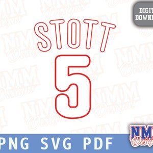 Stott Jersey svg png, pdf , svg Dateien für Cricut, Vinylschnittdatei, für Shirts und Tassen, Schulsport zum Aufbügeln