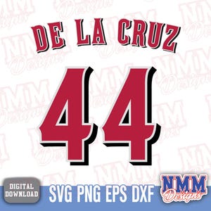 De La Cruz Jersey Design: SVG PNG PDF Files for Cricut