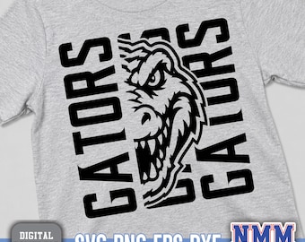 Gators Mascot SVG PNG, School Spirit Bundle Design (Digital Download)