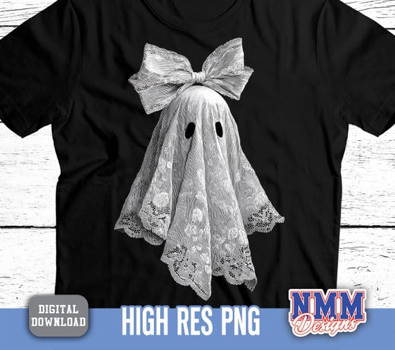 Lace Ghost PNG: Elegant Halloween Shirt Design (Digital Download)