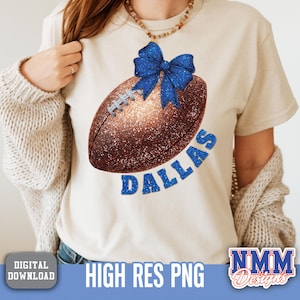 Dallas Glitter Football PNG: Girly Texas Sports Design (Digital Download