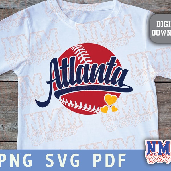 Atlanta Baseball svg png, pdf, svg files for cricut, vinyl cut file, iron on