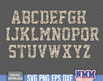 Set Camo Alpha PNG, carattere Old School (download digitale)