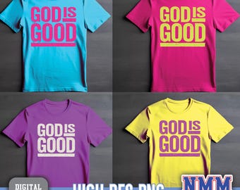 God Is Good PNG Bundle: Christian Sublimation Design (Digital Download)