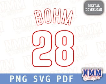 Bohm Jersey svg png, pdf, svg files for cricut, vinyl cut file, for shirts and mugs, iron on School Sports