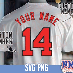 Aangepaste teamtrui rugletters en nummer - gepersonaliseerde sport-svg, digitale download, aangepaste tekst Cricut cut-bestand, softbalhonkbal