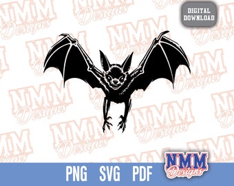 Gothic Fledermaus SVG: Druckbarer Vektor Aufkleber, Clipart (digitaler Download)