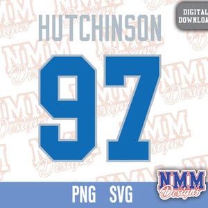 Camisa Hutchinson svg png, pdf, arquivos svg para cricut, arquivo de corte de vinil, para camisas e canecas, ferro em esportes escolares