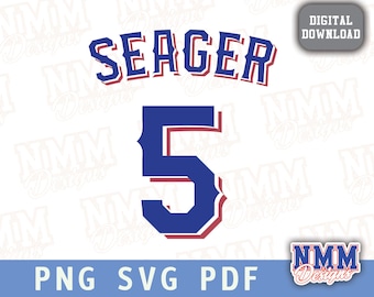 Seager Jersey SVG: Cricut Cut File for Shirts, Mugs (Digital Download)