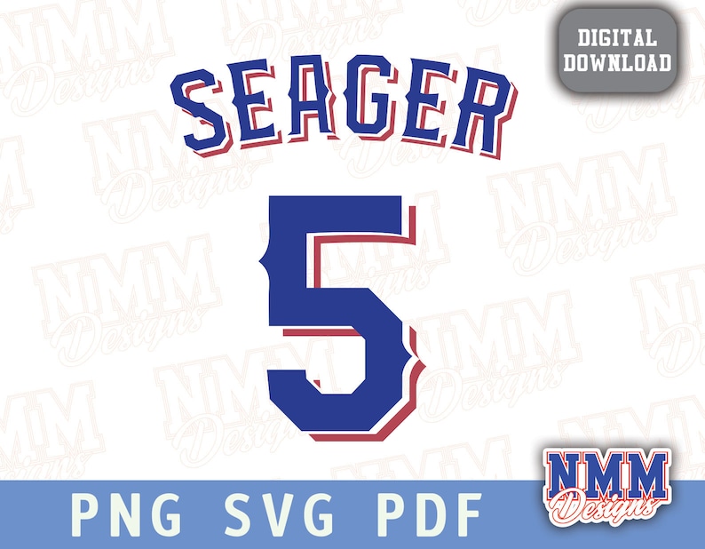 Seager Jersey Svg Png Pdf Svg Files for Cricut Vinyl Cut Etsy