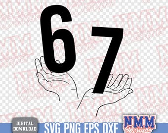 67 Viral Six Seven Meme SVG PNG | Lustige Gen Alpha Grafik (Digitaler Download)
