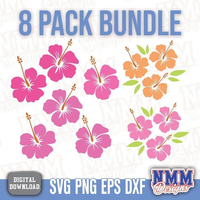 Hibiscus Svg Bundle, Hibiscus Flower Svg, Hawaiian Flower Svg, Hibiscus ...