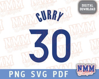 Curry Jersey SVG: #30 Sports Design (Digital Download)