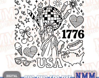 1776 USA Flag Stars and Stripes PNG | Patriotic Clipart (Digital Download)