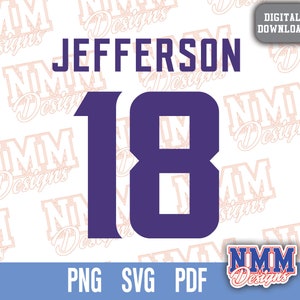 jefferson jersey svg png, pdf, svg-Dateien für Cricut, Vinylschnittdatei, für Shirts und Tassen, Aufbügeln für den Schulsport