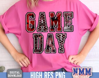 Retro Football PNG: Checkered Star Leopard Print (Digital Download)
