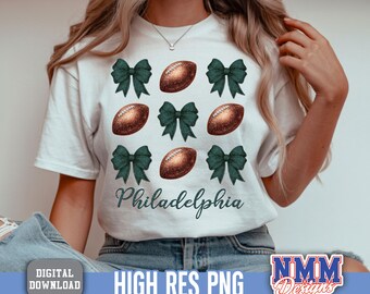 Philadelphia Glitter Football PNG: Girly Sports Team-sublimatie (digitale download)
