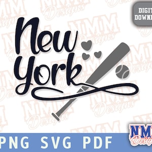New York Baseball SVG: Cricut Cut File (Digital Download)