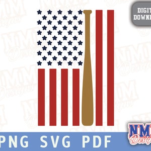 Baseball SVG US Flagge Sofort Download, Baseball Spieler Clipart & Cutfile, Sportball PNG Digitales Design
