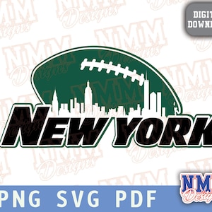 New York Football SVG PNG, PDF, file SVG per Cricut, file di taglio in vinile, ferro su NY