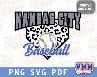 KC Baseball svg png, pdf, svg files for cricut, vinyl cut file, iron on, decal sticker Kansas City