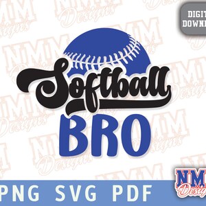 Softball Bro Sport SVG Team-Shirt-Datei Schule Sport Studio3 Vinyl Digital Cut Datei für Cricut Silhouette Bruder