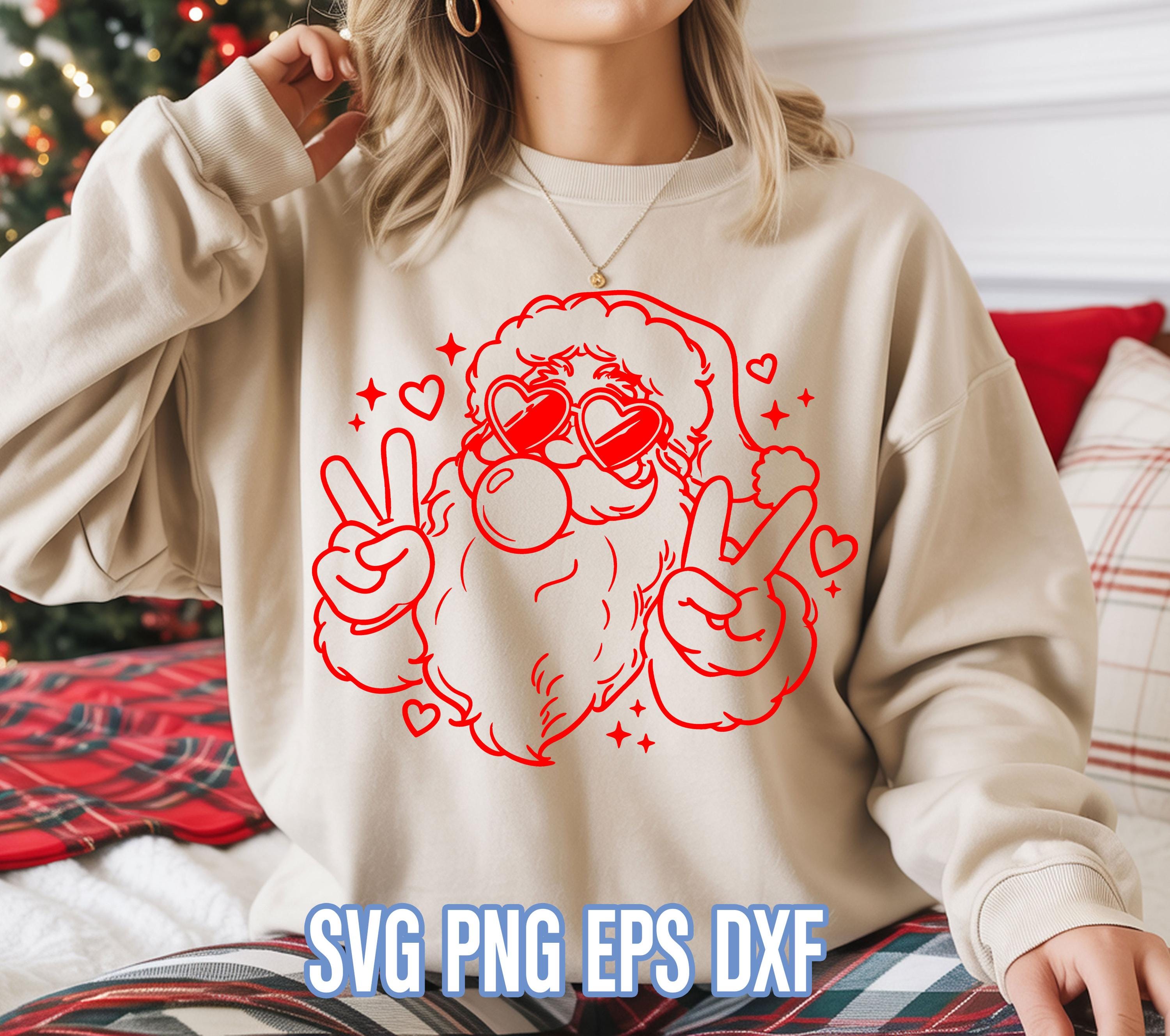 Retro Santa Bubble Gum SVG, Funny Christmas Clipart (digital