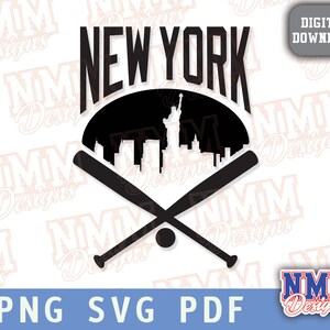 New York Baseball svg png, pdf, fichiers svg pour cricut, fichier découpé en vinyle, fer à repasser