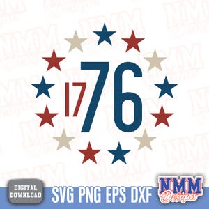 1776 Unabhängigkeitstag SVG PNG | 4.Juli Dateien für Cricut & Silhouette | Amerikanische Flagge, Vektor, Design